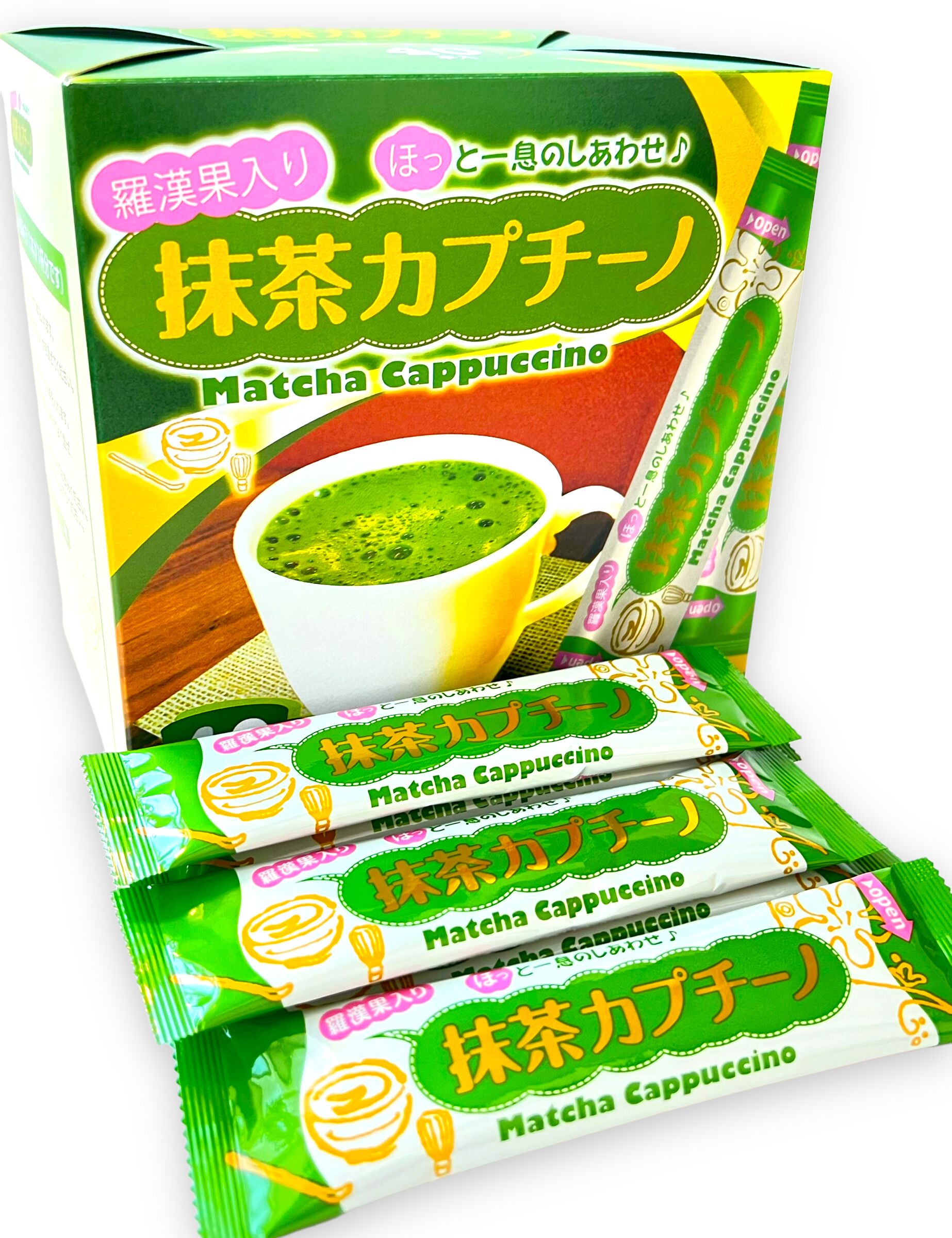 Seiko Coffee Co.,LTD. Чай растворимый Seiko Coffee зелёный матча капучино с монах-фруктом (40 шт/уп) к/к 480г,