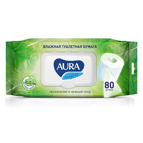 Влажная туалетная бумага Aura Ultra Comfort 80 шт.