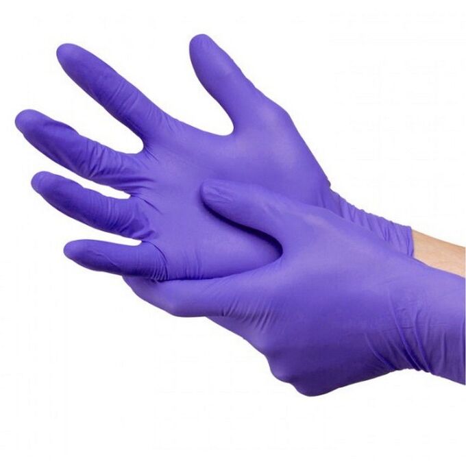 Перчатки нитриловые неопудренные нестерильные mediOk, цвет фиолетовый, Размер XS, уп. 50 пар