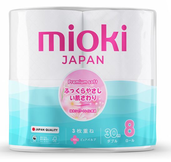 MIOKI Туалетная  бумага, 8 рулонов 30 м