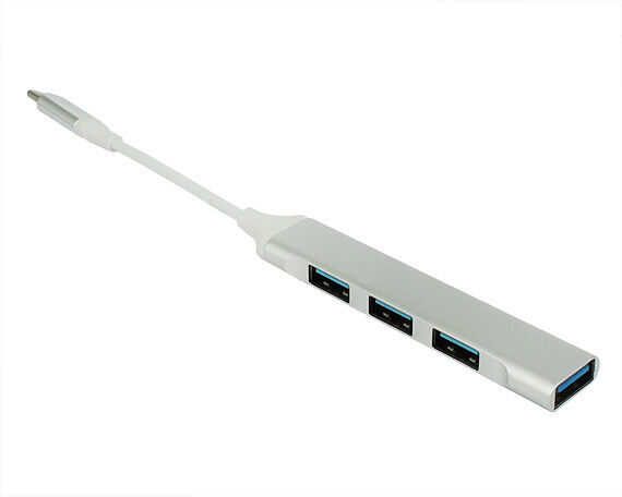 Type-C HUB 4 порта USB, тех.упак (белый)