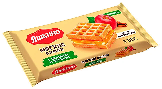 Яшкино Мягкие вафли с яблоком и корицей 120г