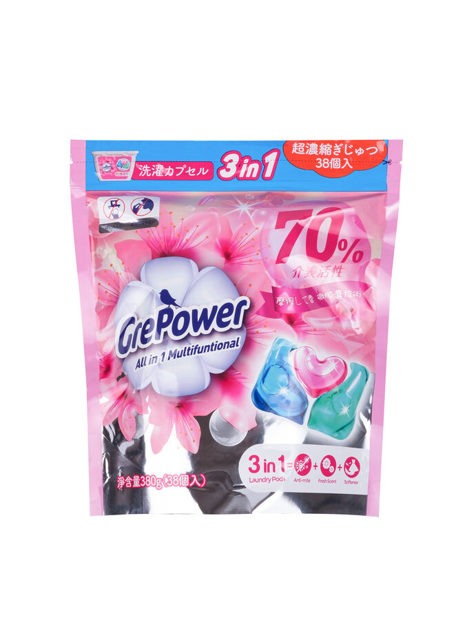 Liby / GrePower Средство для стирки 3в1 в растворимых капсулах в мягкой ...