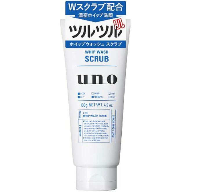 Shiseido Мужская пенка-скраб для умывания UNO, 130гр/Япония