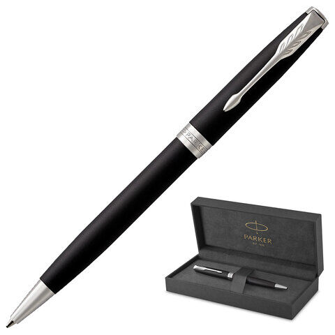 Ручка шариковая PARKER &quot;Sonnet Core Matt Black CT&quot;, черный матовый лак, палладий, черная, 1931524