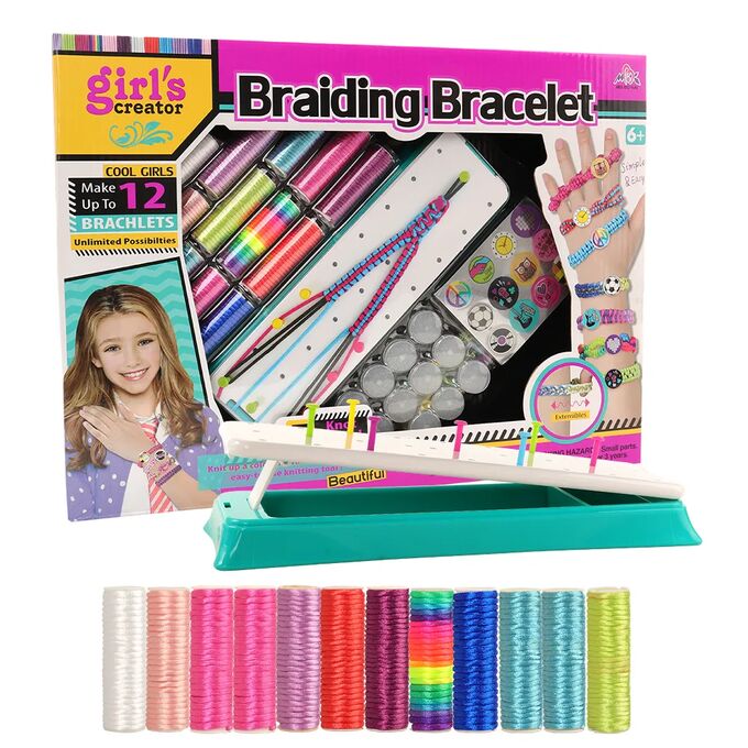 Набор для плетения браслетов Girls Creator MBK-291 &quot;Braiding Bracelet&quot; ткацкий станок, с аксессуарами, в коробке