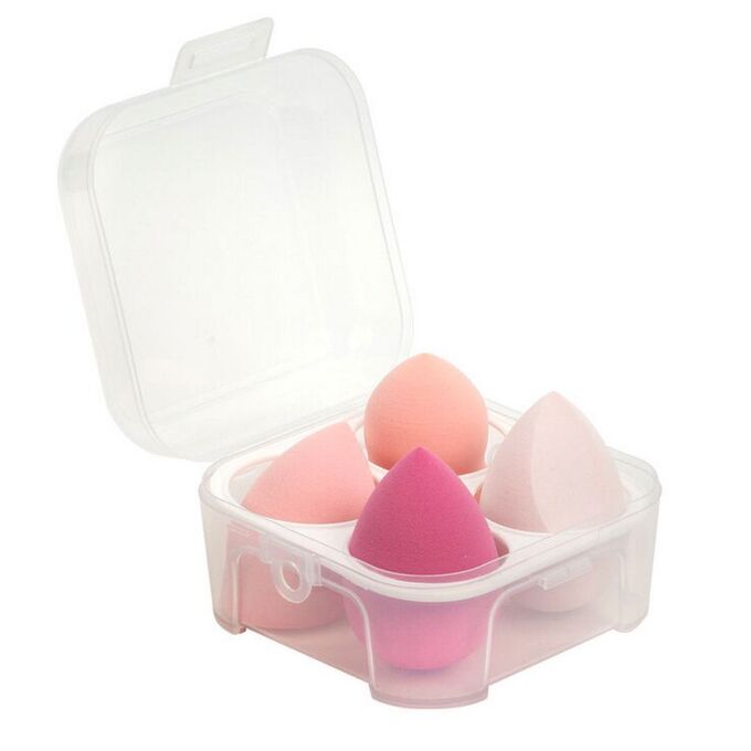 Kristaller Набор спонжей для макияжа микс форм KG-014, розовый, 4 шт