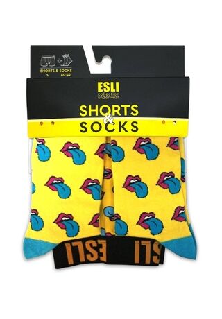 ESLI MS001 трусы мужские+носки мужские желтые