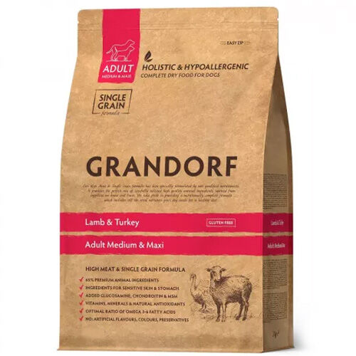 Grandorf Adult Med/Maxi Корм с ягненком и индейкой для собак средних и крупных пород 1 кг