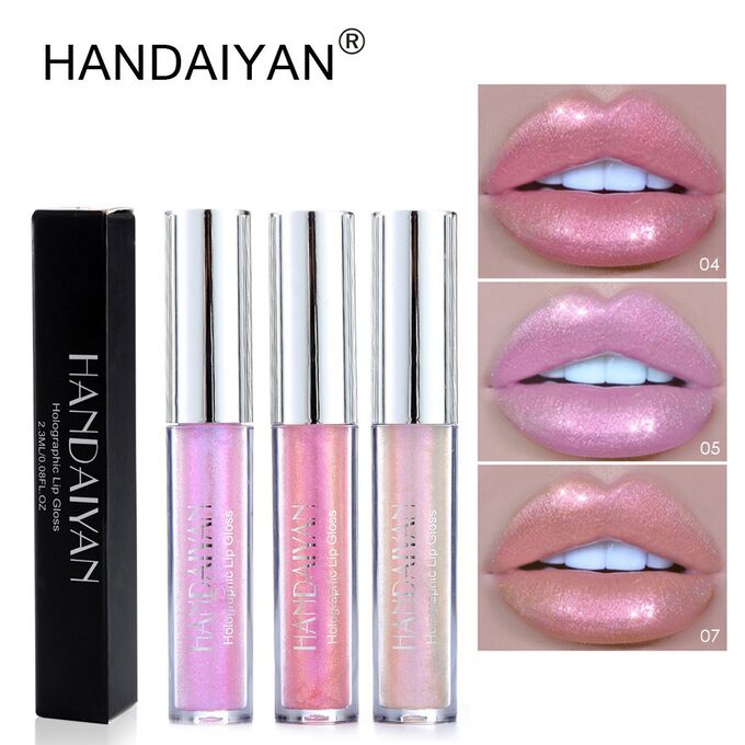 Косметика  Китай Сияющий блеск для губ HANDAIYAN Holographic Lip Gloss