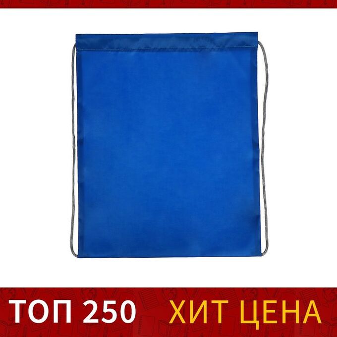 Мешок для обуви 420 х 340 мм, Calligrata &quot;Стандарт&quot;, (мягкий полиэстер, плотность 210 D), синий, МИКС (синий/серый шнурок)