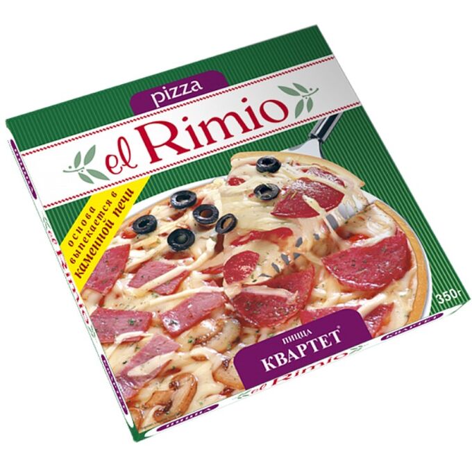 Пицца, РиМиО, Квартет ( ветч/гриб/салями/оливки), Морозко, 350 г