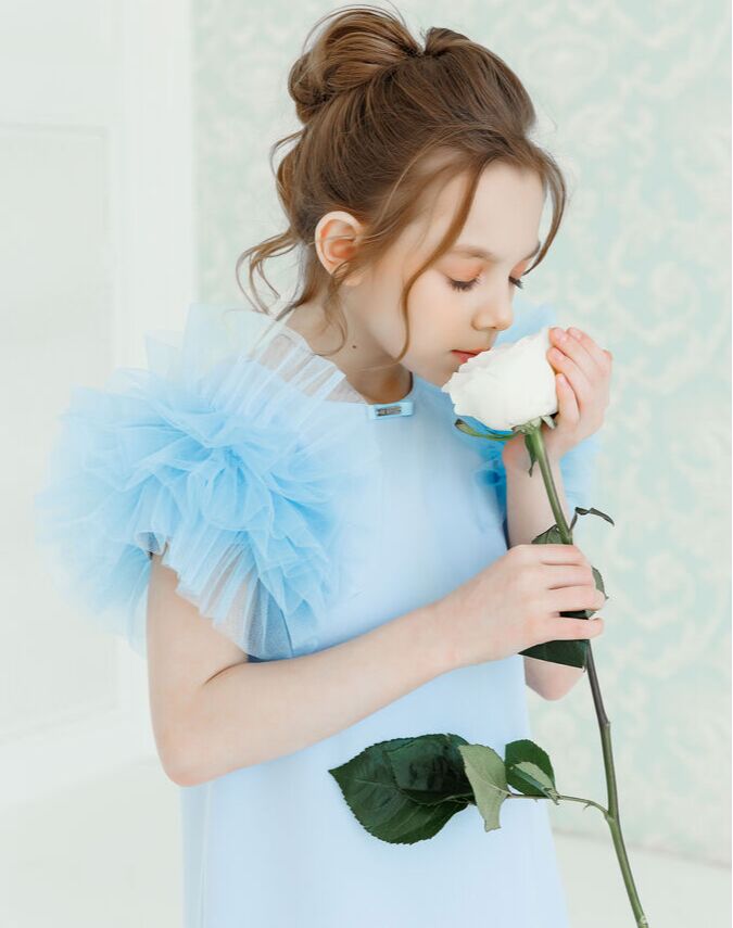 Unona D’art Платье для девочки нарядное голубое
