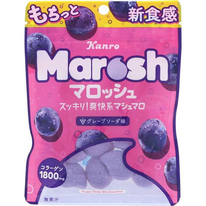 Kanro Marosh Маршмэллоу со вкусом виноградной содовой 50 гр.