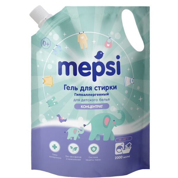 Гель для стирки детского белья MEPSI, 2л.
