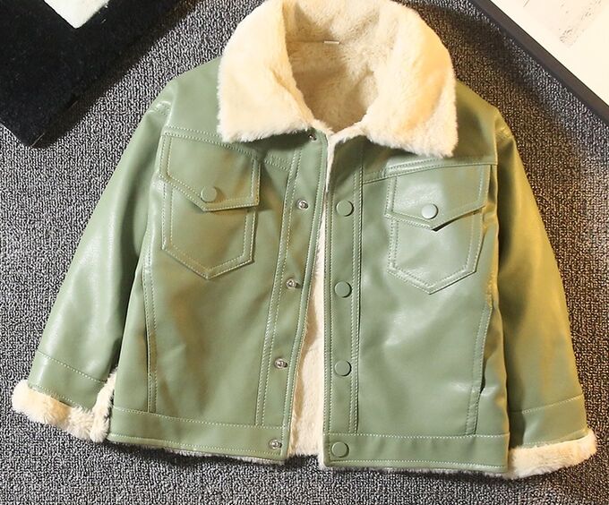 Куртка из эко-кожи зелёная или черная