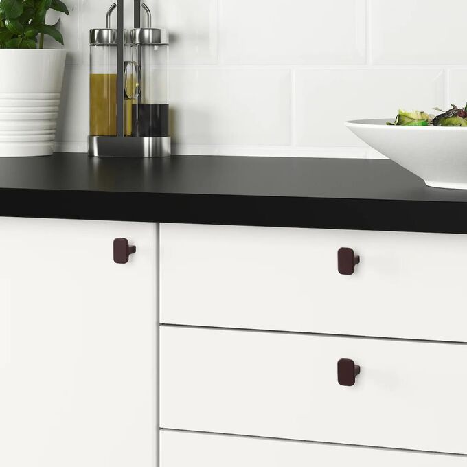IKEA Ручка ИКЕА ХАККОС, 2 шт., длина: 1.5 см, темно-красный