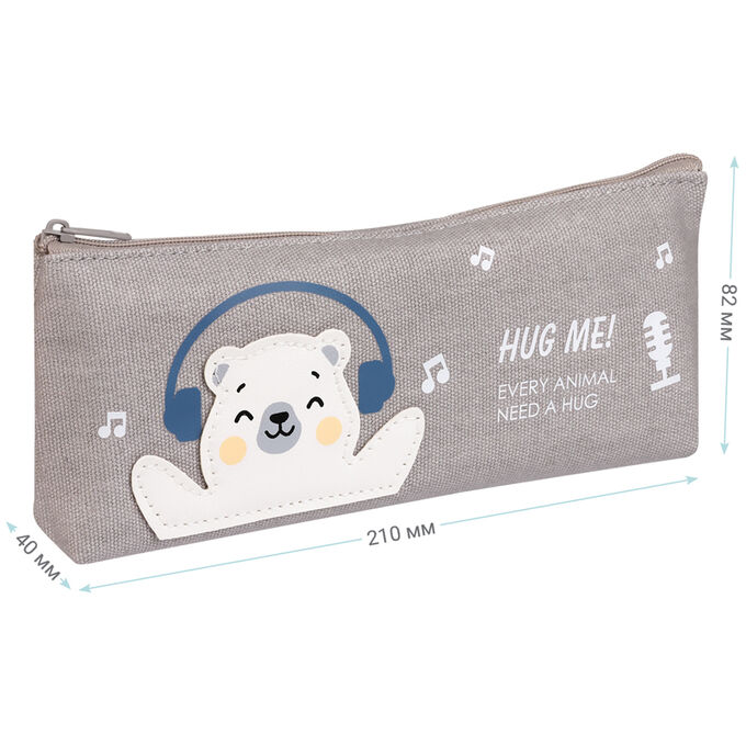 Пенал мягкий 210*82*40 MESHU &quot;Happy bear&quot;, канвас