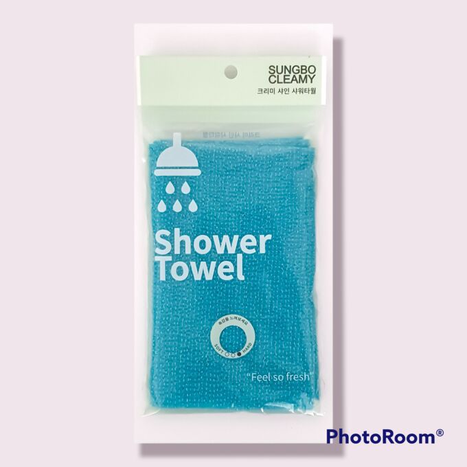 SUNG BO CLEAMY Мочалка для тела с плетением «Гофре» &quot;Shine Shower Towel&quot; (жёсткая) размер 20 см х 95 см