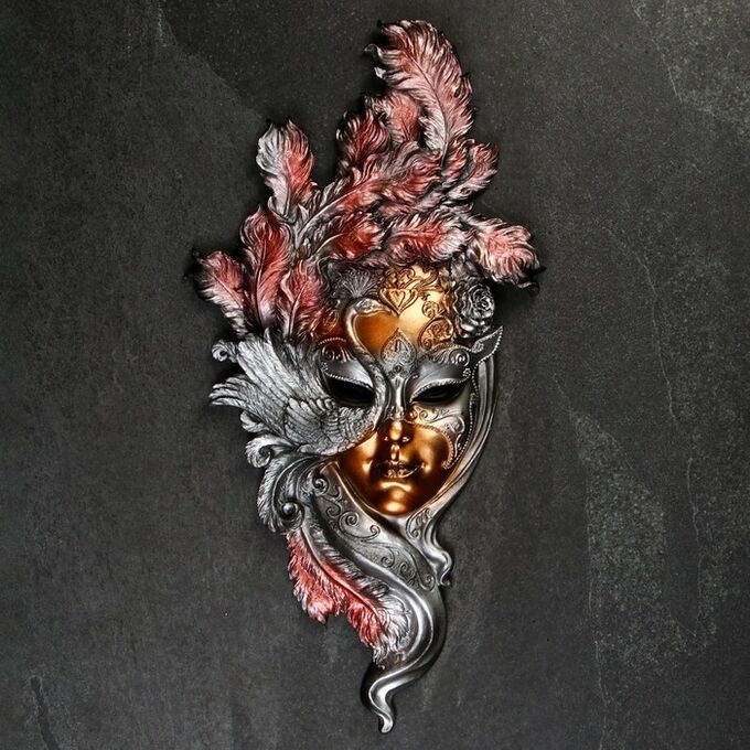 Хорошие сувениры Венецианская маска &quot;Павлин&quot; бронза, 53,5см