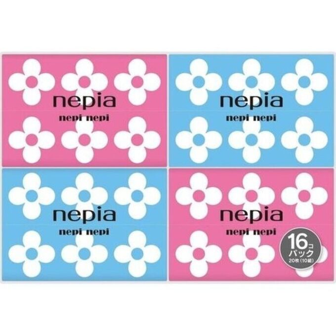 NEPIA/ &quot;nepi nepi&quot; Бумажные двухслойные носовые платки 10 шт./уп. (упаковка 16 шт.), 1/20