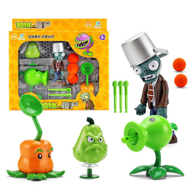 Игровой набор Зомби против Растений - 3 растения, 1 зомби. Фигурки и ...