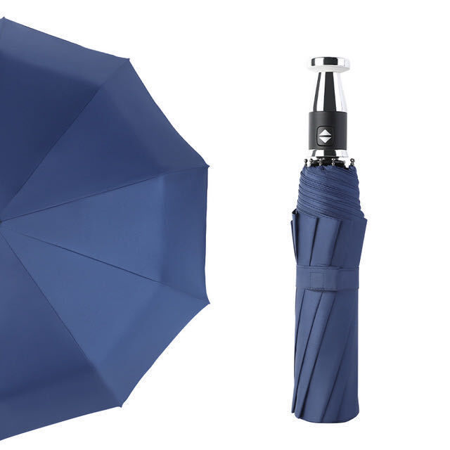 Автоматический зонт с 10-ю спицами, цвет темно-синий