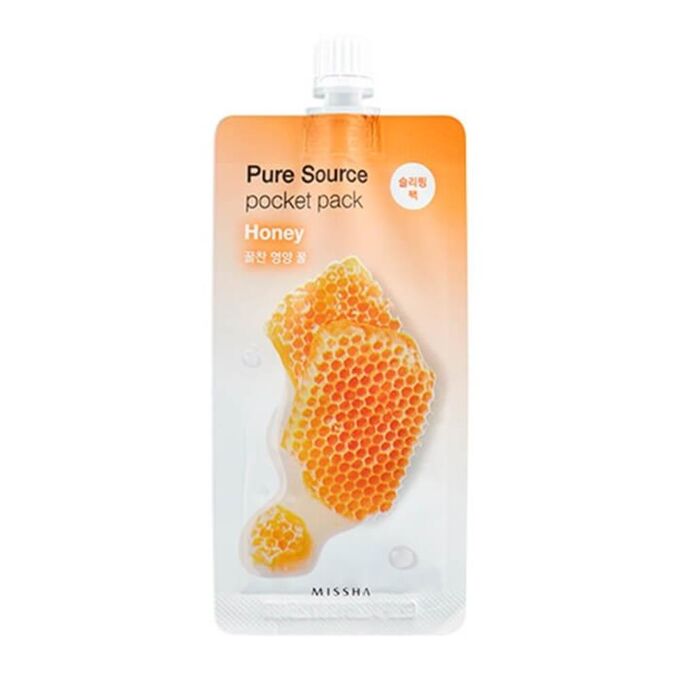Missha Pure Source Pocket Pack - Honey Ночная несмываемая маска для лица с экстрактом мёда 10 мл