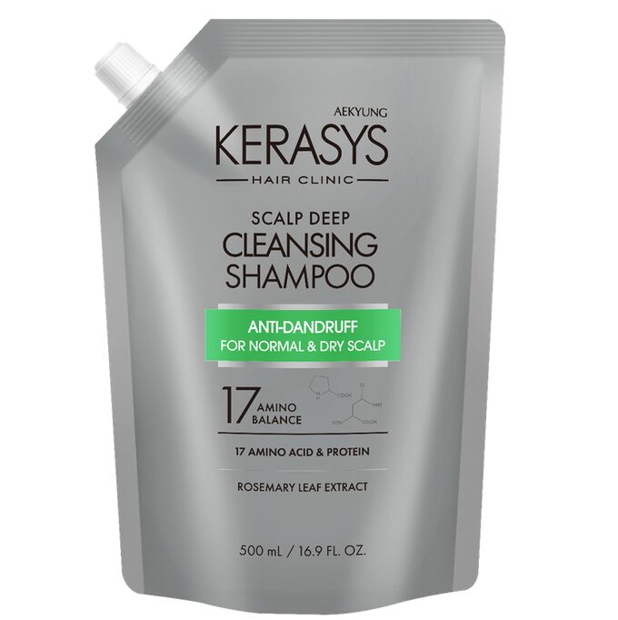 Kerasys Шампунь для волос для лечения кожи головы, освежающий, 500 мл, запасной блок