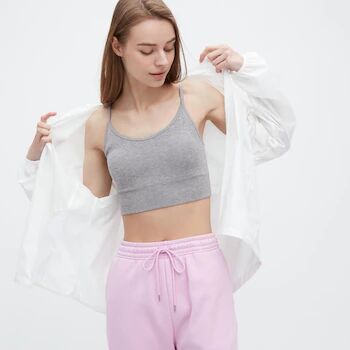 UNIQLO / Майка-топ с чашками, серый | АКЦИЯ! Женская. Женские майки