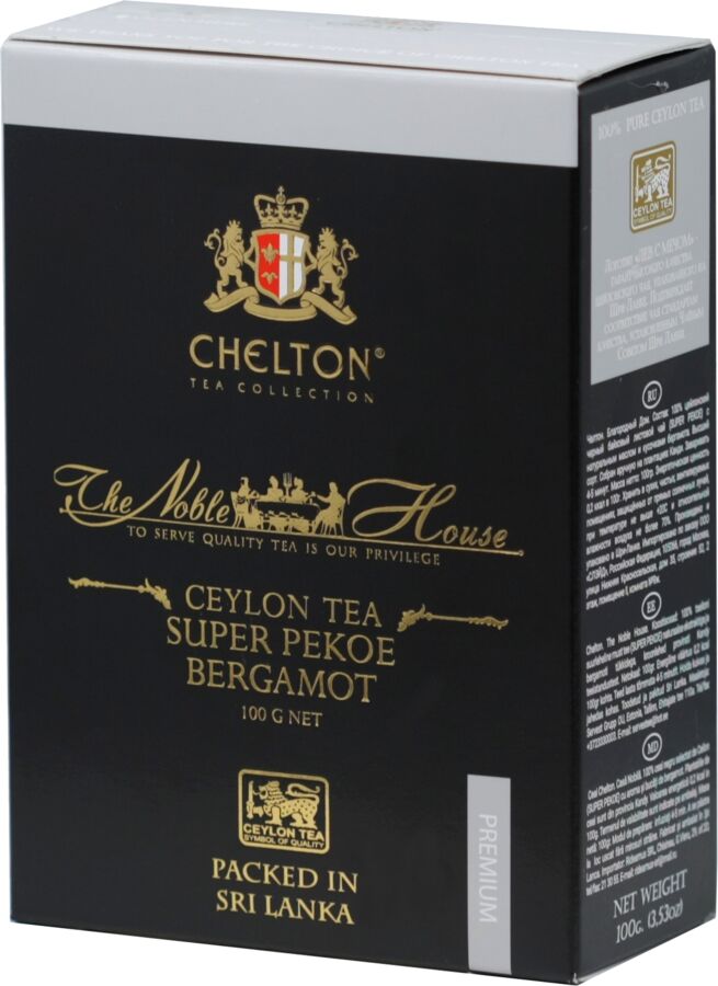 Basilur Tea CHELTON. Благородный дом. Super Pekoe с бергамотом 100 гр. карт.пачка