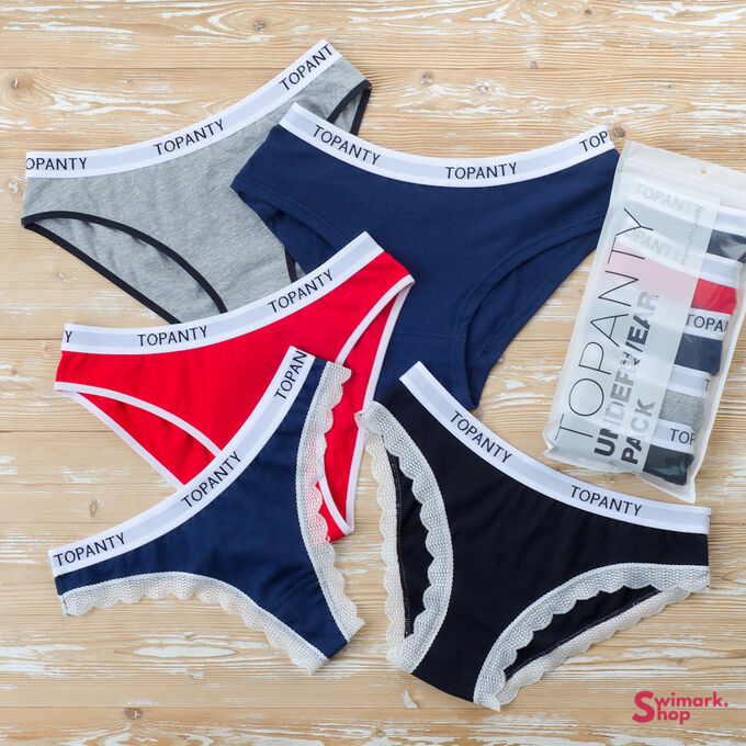 DOMINANT Набор женских трусиков TOPANTY 1006, FIT, 5 шт/уп, Color Mix