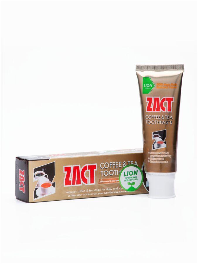 LION &quot;Zact&quot; Зубная паста 100гр для любителей кофе и чая (Whitening)  Таиланд