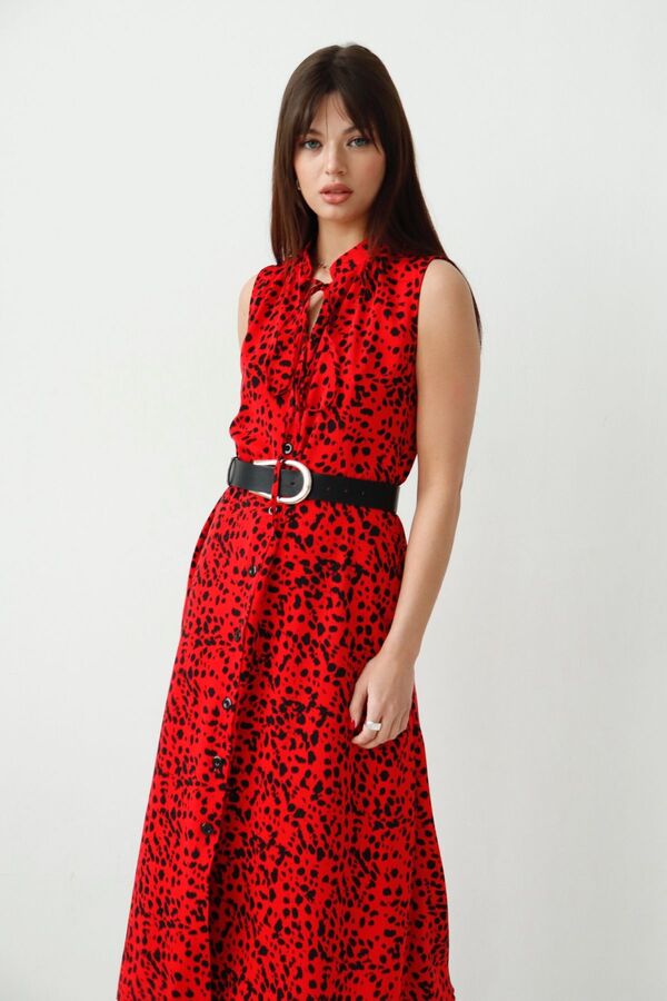 Martichelli Платье, как из к/ф &quot;Красотка&quot;, красное с пятнышками