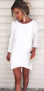 Асимметричное платье с длинными рукавами Цвет: БЕЛЫЙ