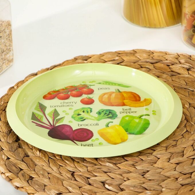 IDILAND Тарелка плоская, d=21,5 см, цвет салатовый