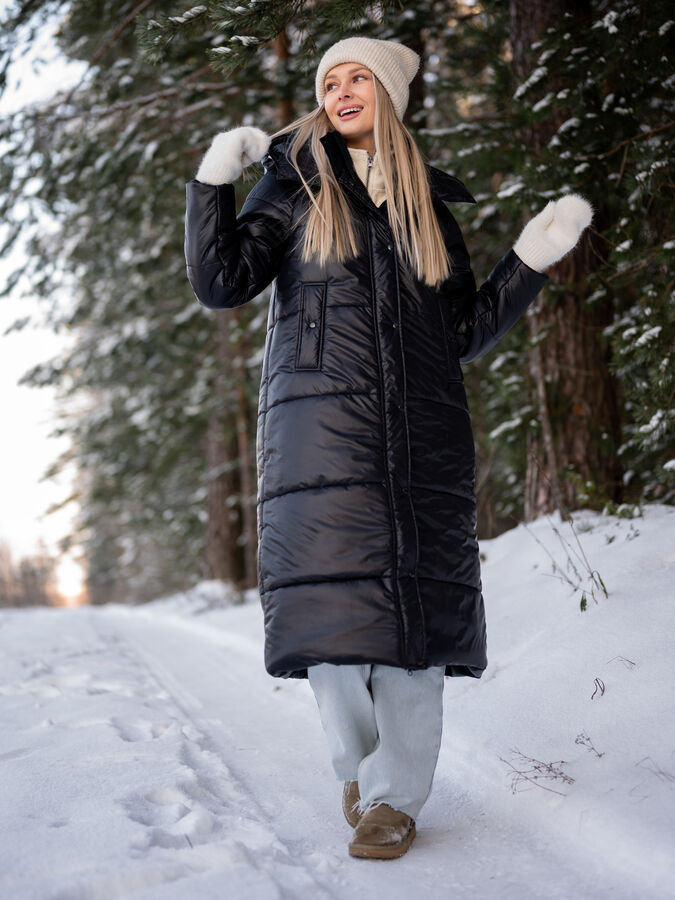 yollochka Пальто зимнее &#039;Дейзи&#039; женское черный