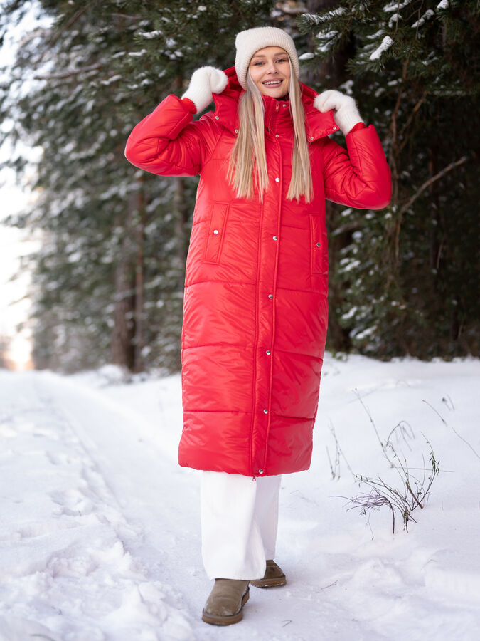 yollochka Пальто зимнее &#039;Дейзи&#039; женское красный