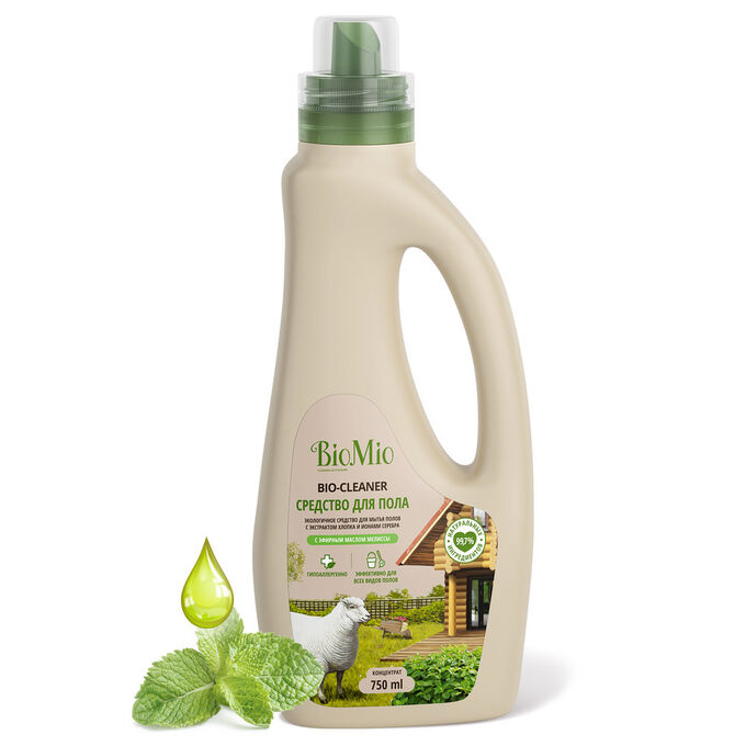 BIO-MIO BioMio (bio mio) BIO-FLOOR CLEANER Экологичное средство для мытья полов Мелисса концентрат