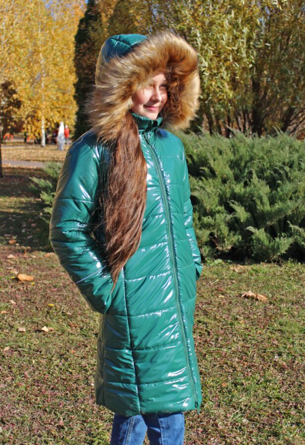Зимний пуховик для девочки Runex, зеленый цвет, 146 размер