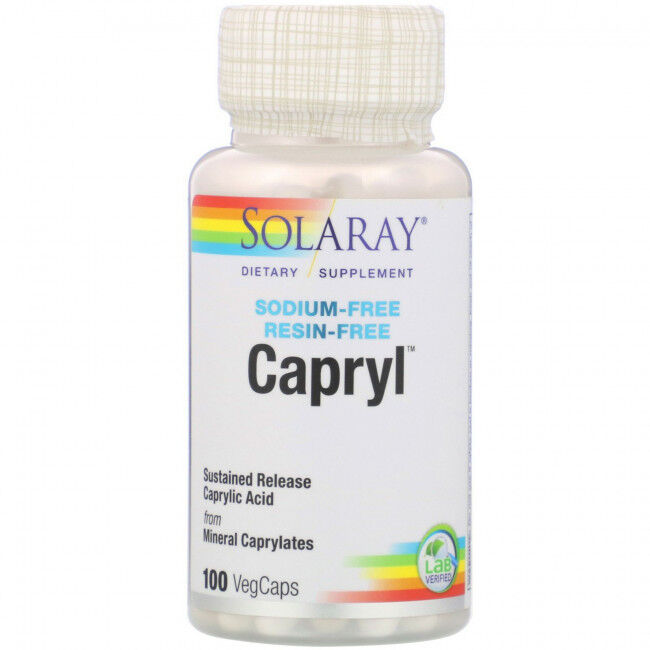 Solaray, Каприл, замедленное высвобождение, 100 растительных капсул