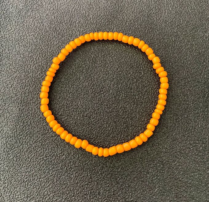 Украшение женское, браслет на щиколотку, оранжевый, из бисера, длина 20см (бижутерия)