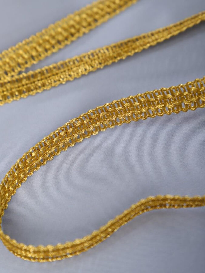 Модный Стиль Тесьма ажурная отделочная декоративная для рукоделия 15 мм. (золото)