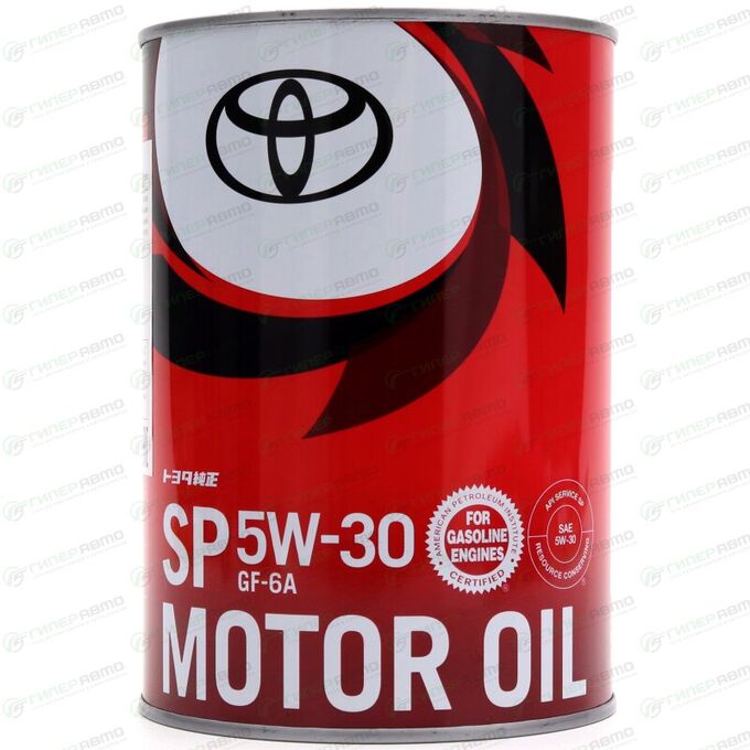 Масло моторное Toyota Motor Oil 5w30, синтетическое, API SP, ILSAC GF-6A, для бензинового двигателя, 1л, арт. 08880-13706