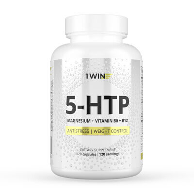 1WIN 5-HTP с магнием и витаминами группы В в капсулах, 120 капсул.