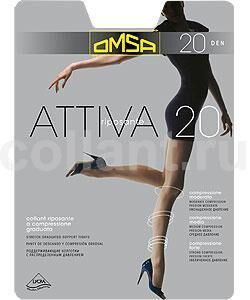 Omsa Attiva колготки с массажн.эффект. 20 den daino р.5 (XL) 1шт 10шт 314227