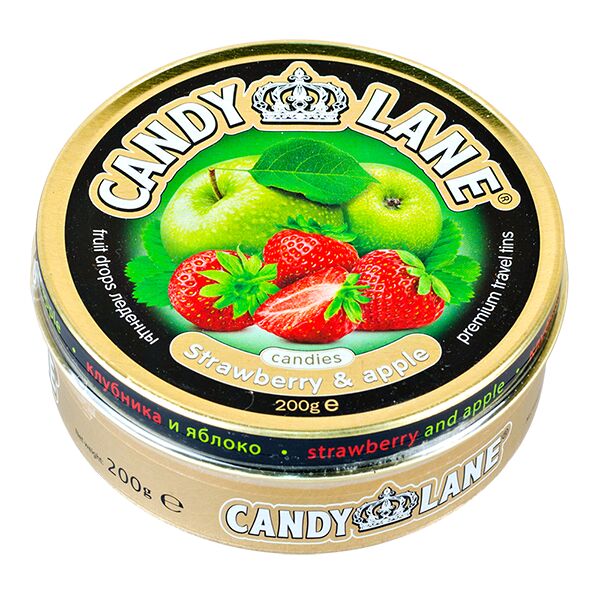 Карамель CANDY LANE Strawberry &amp; apple ж/б 200 г 1 уп.х 6 шт.
