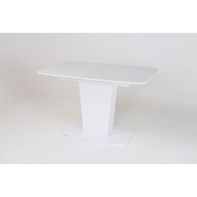 Клик Мебель Стол обеденный на одной ножке раскладной Домино  1200/1520х750х750 Белый