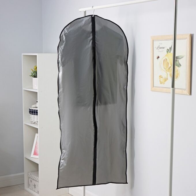 Доляна Чехол для одежды 61×137 см, плотный, PEVA, цвет серый