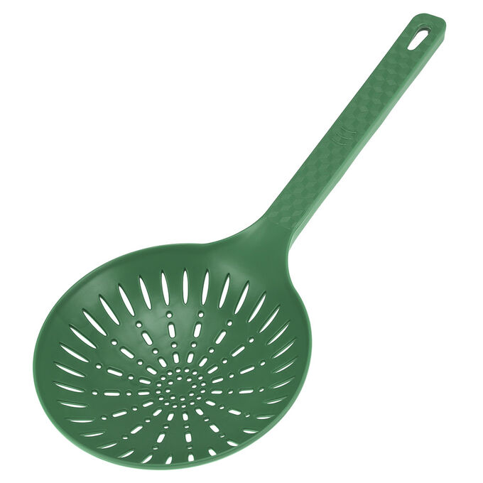ТД Петровский &quot;Фиеста&quot; Шумовка пластмассовая для тефлоновой посуды 36х15,7см, цвет - зеленый (Китай)
